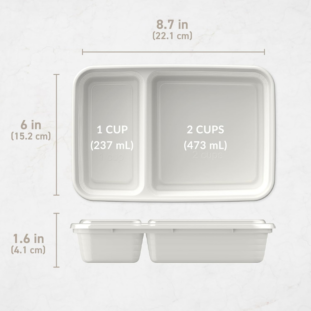 EcoBox - Sustainable 2-Compartment Food Container Set