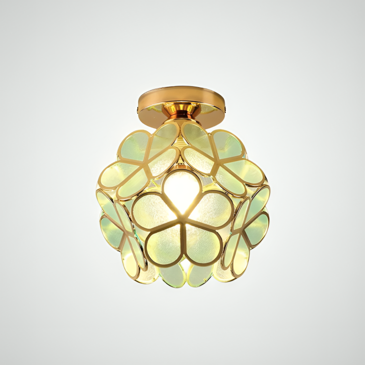 PetalLume – Retro Floral Glass Ceiling Lamp