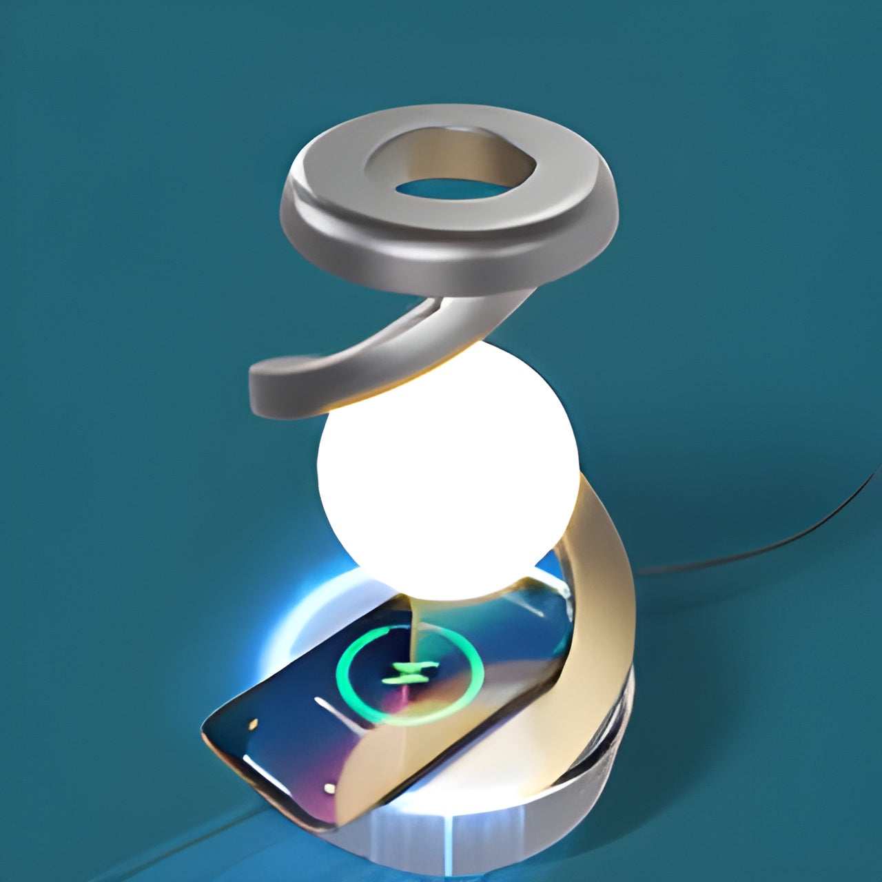 Futuristic FloatCharge Lighting Marvel with Wireless Charger