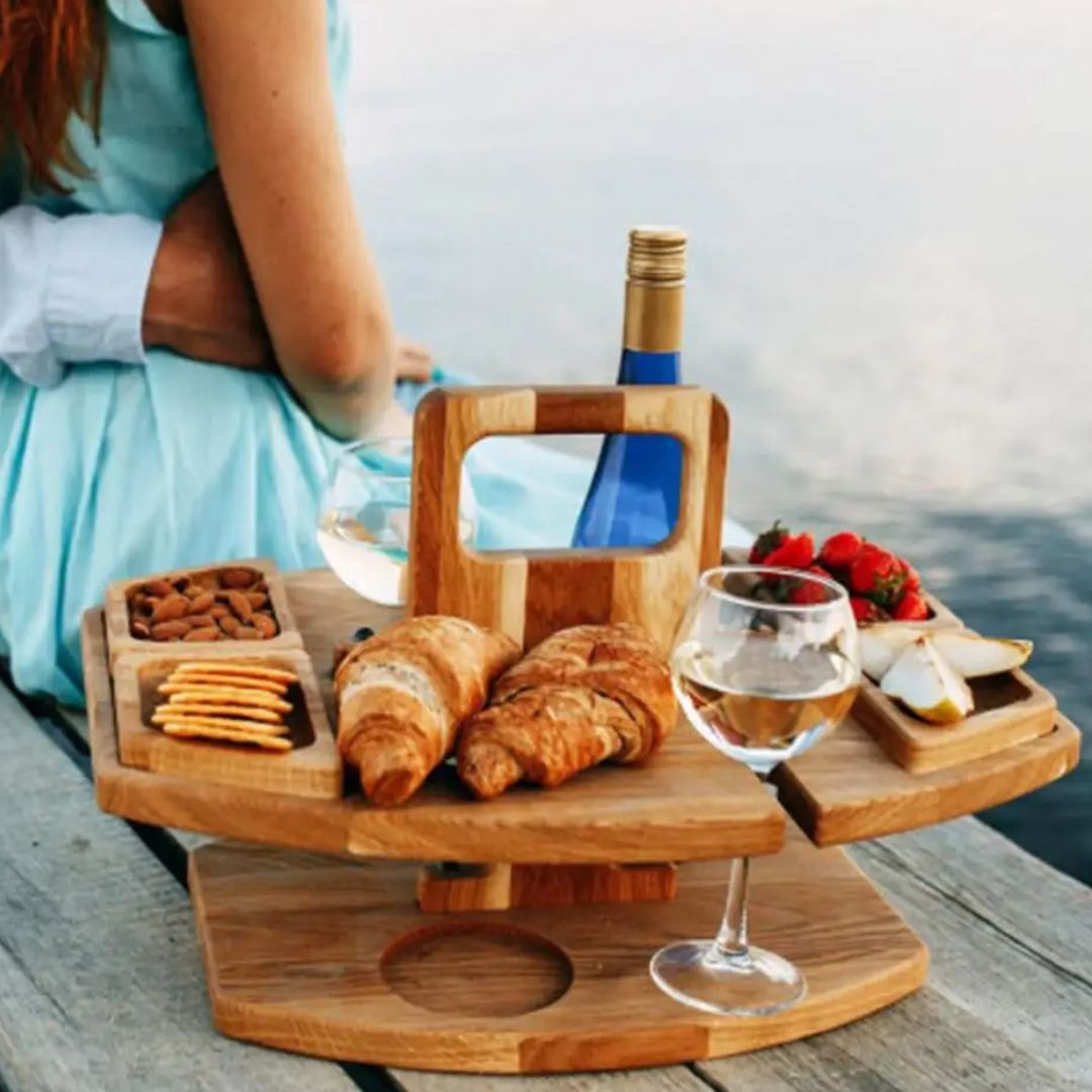 WineFold Table - Elegant Wooden Foldable Table for Wine