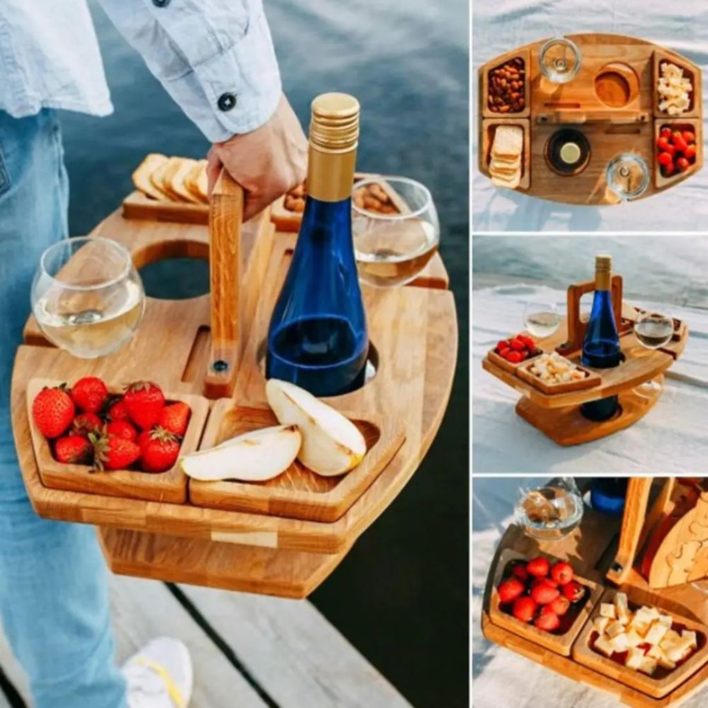 WineFold Table - Elegant Wooden Foldable Table for Wine