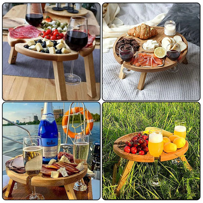 CheeseBoard Delights – Stylish Wooden Picnic Accessory