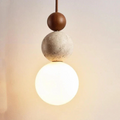 TravertineGlow - Elegant Mahogany Pendant Lamp for Your Home