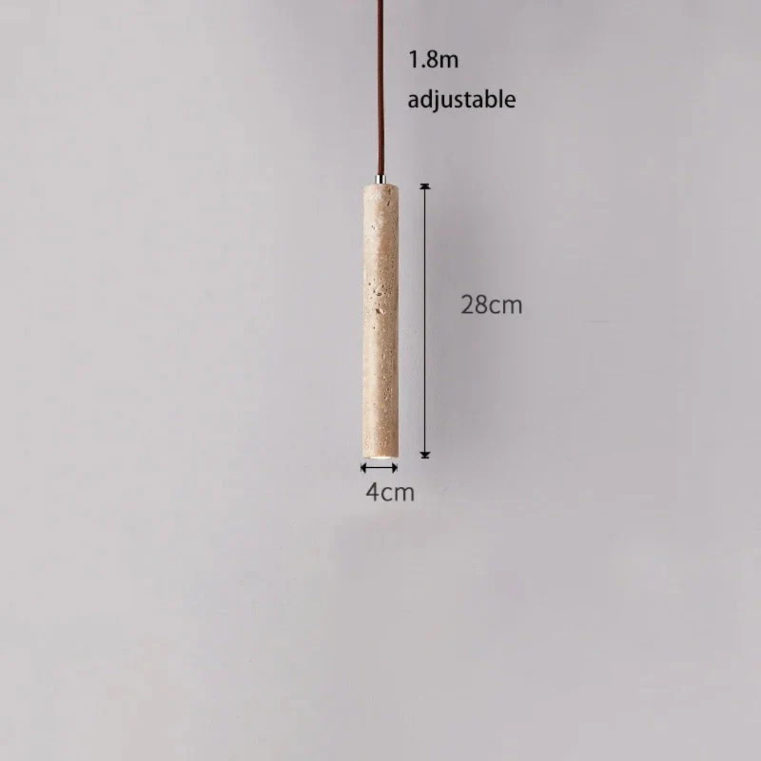 LumoLine – Wabi-Sabi Travertine LED Chandelier