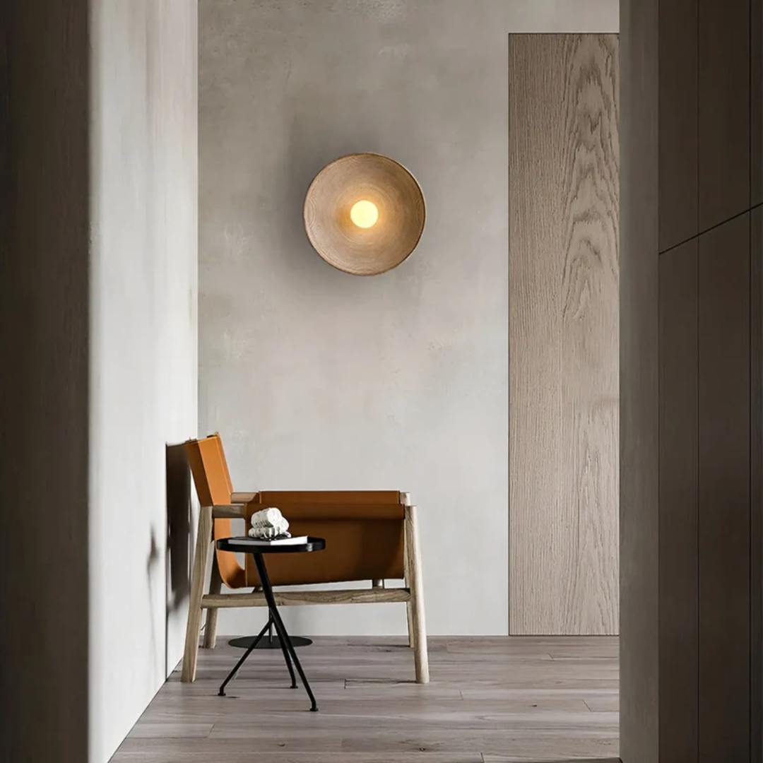 ZenGlow Disc – Japanese Wabi-Sabi Wall Light