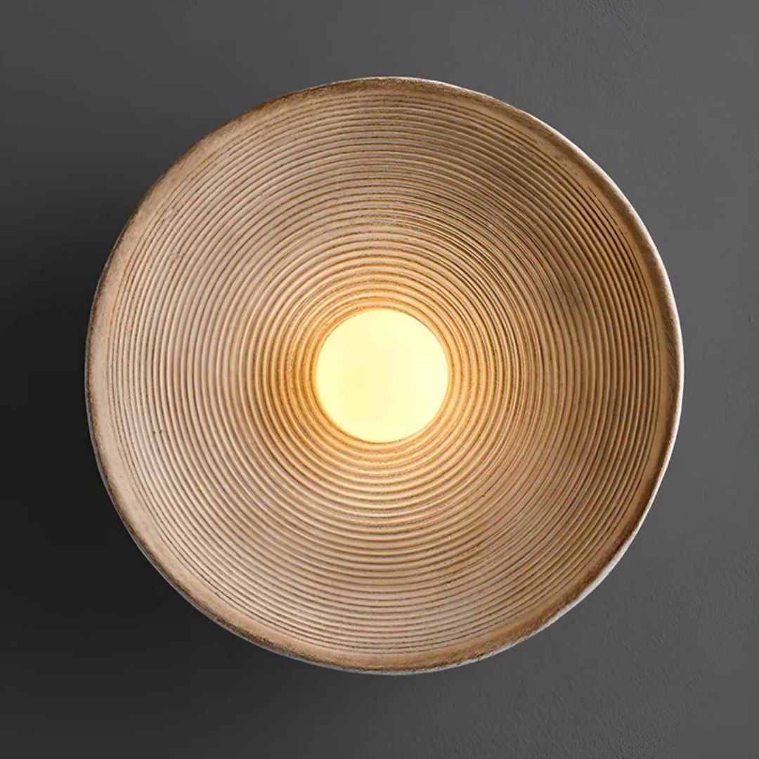 ZenGlow Disc – Japanese Wabi-Sabi Wall Light