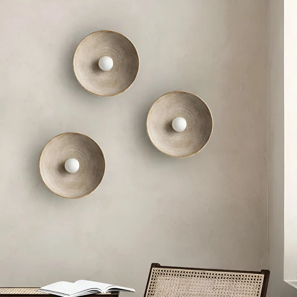 ZenGlow Disc – Japanese Wabi-Sabi Wall Light