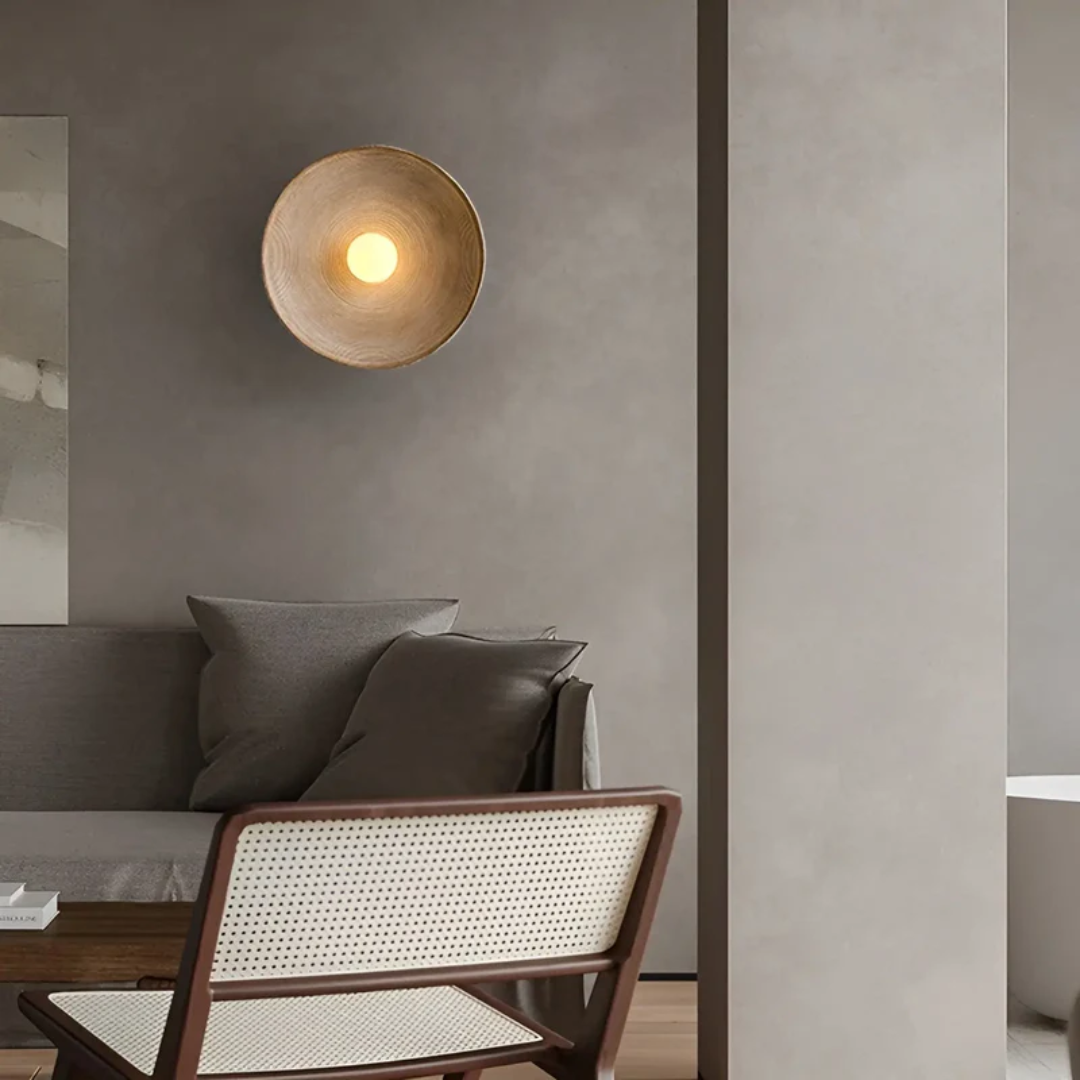 ZenGlow Disc – Japanese Wabi-Sabi Wall Light