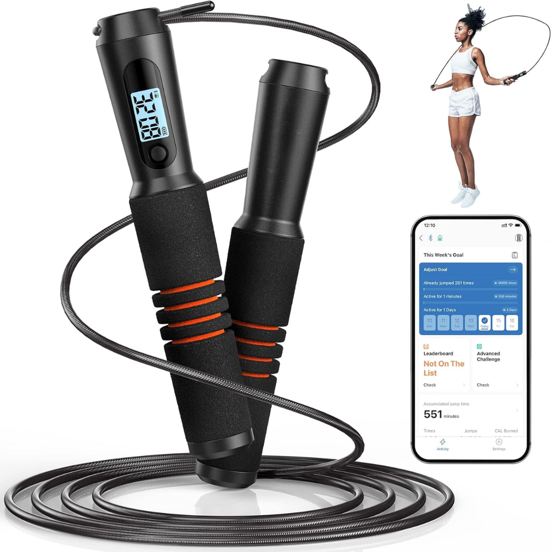 JumpFit - Smart Jump Rope with App and Knotless Design