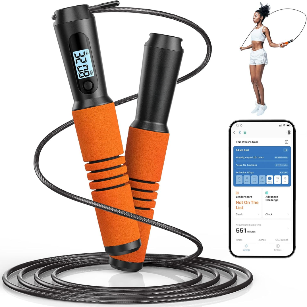 JumpFit - Smart Jump Rope with App and Knotless Design