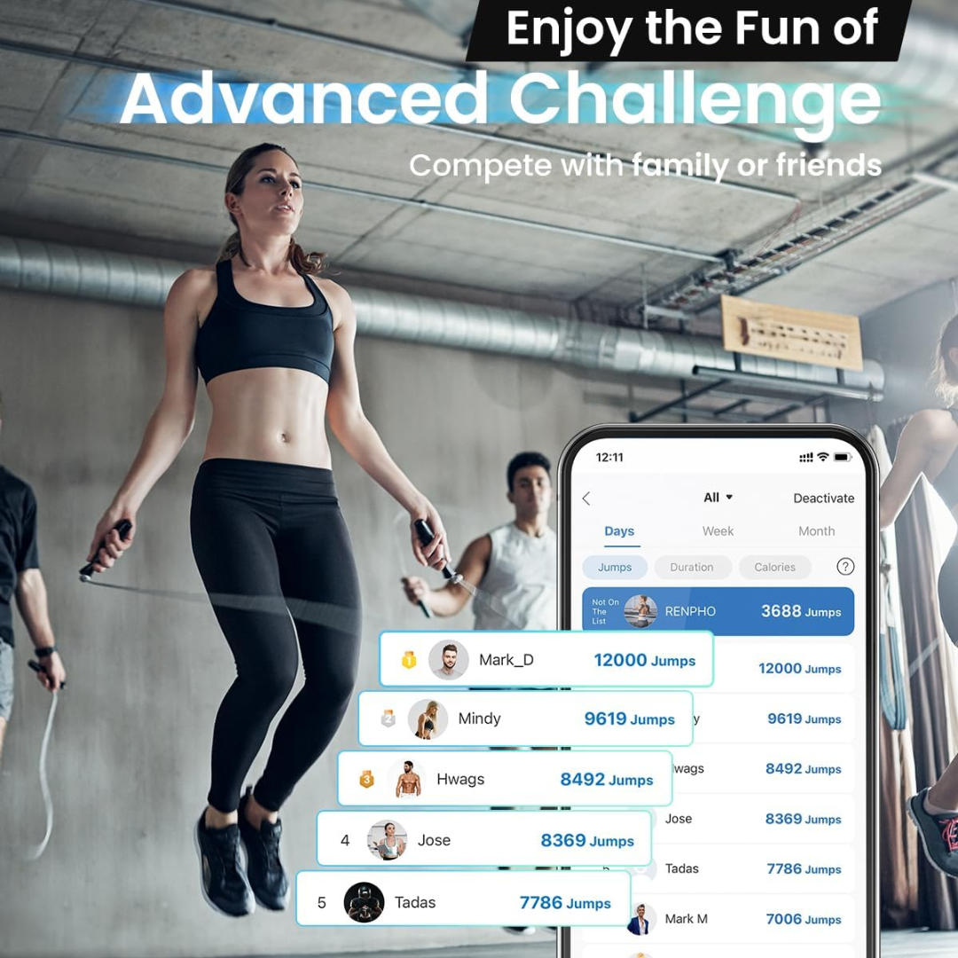 JumpFit - Smart Jump Rope with App and Knotless Design