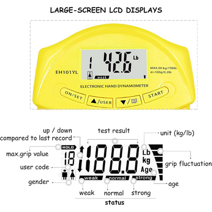 GripMaster - Digital Hand Force Gauge up to 90Kg