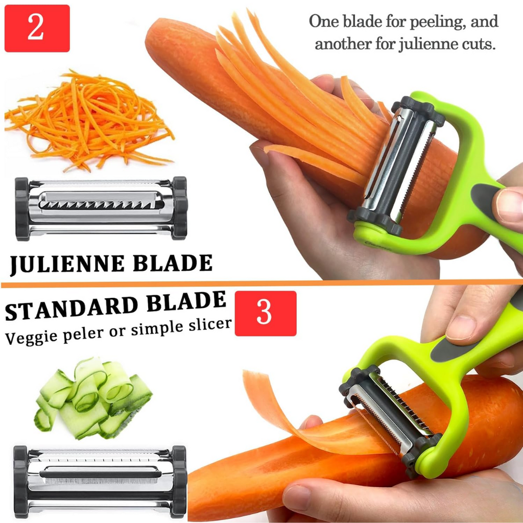 VeggieMaster - 3-in-1 Julienne Peeler for Vegetables