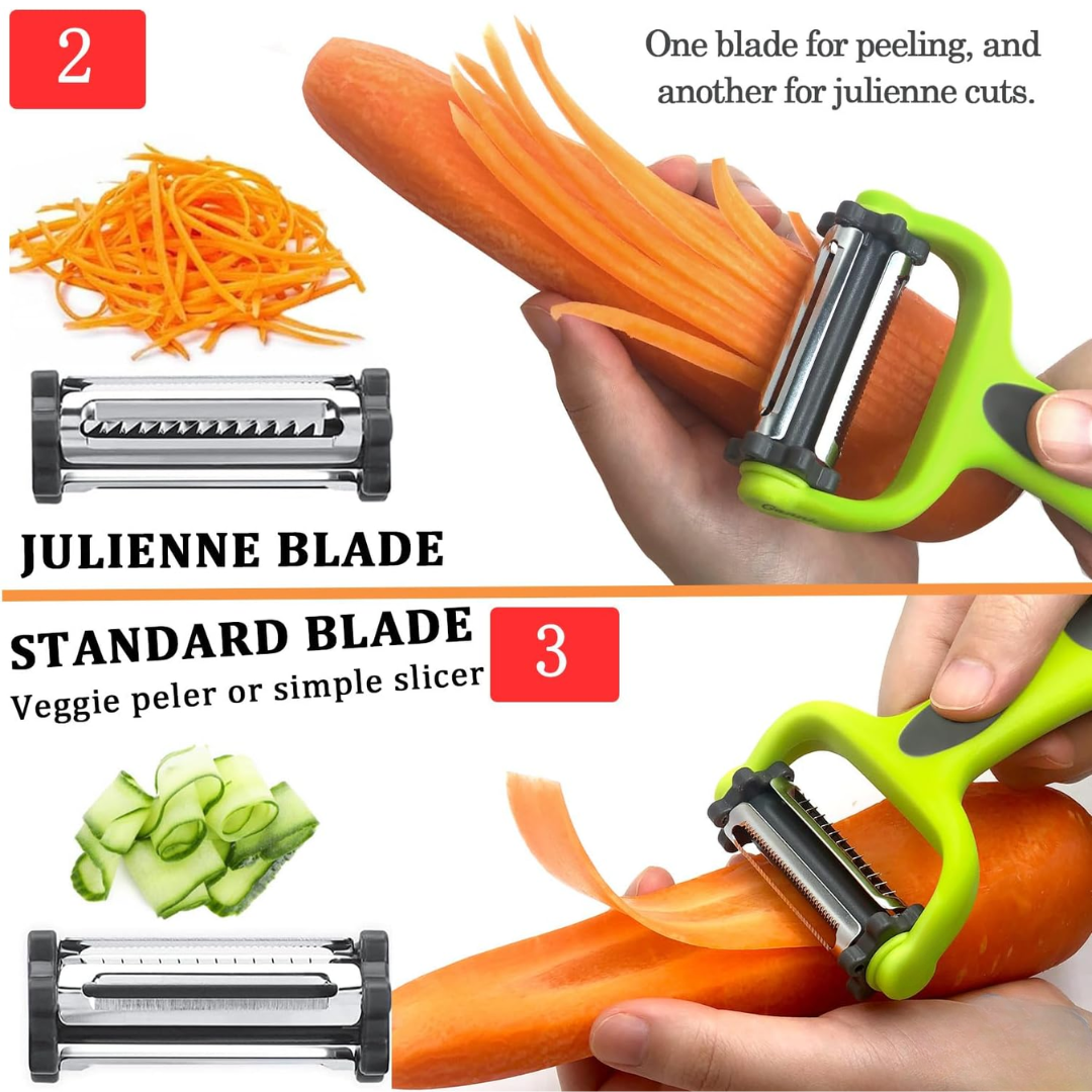 VeggieMaster - 3-in-1 Julienne Peeler for Vegetables