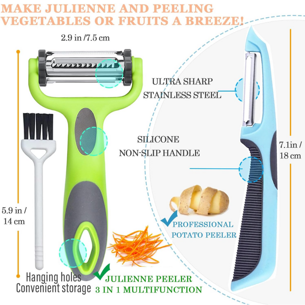 VeggieMaster - 3-in-1 Julienne Peeler for Vegetables