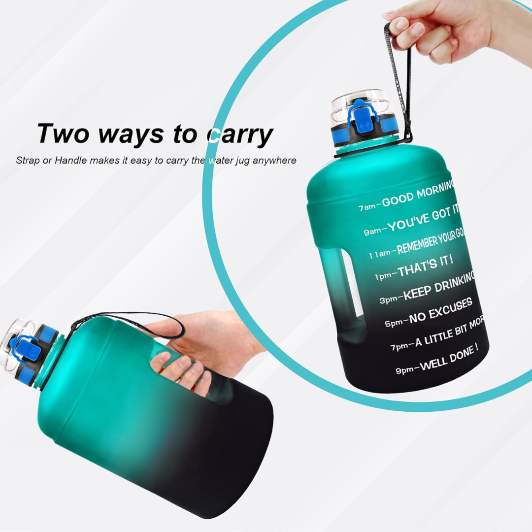 HydroBoost - Motivational Water Bottle Whiteh Time Markers