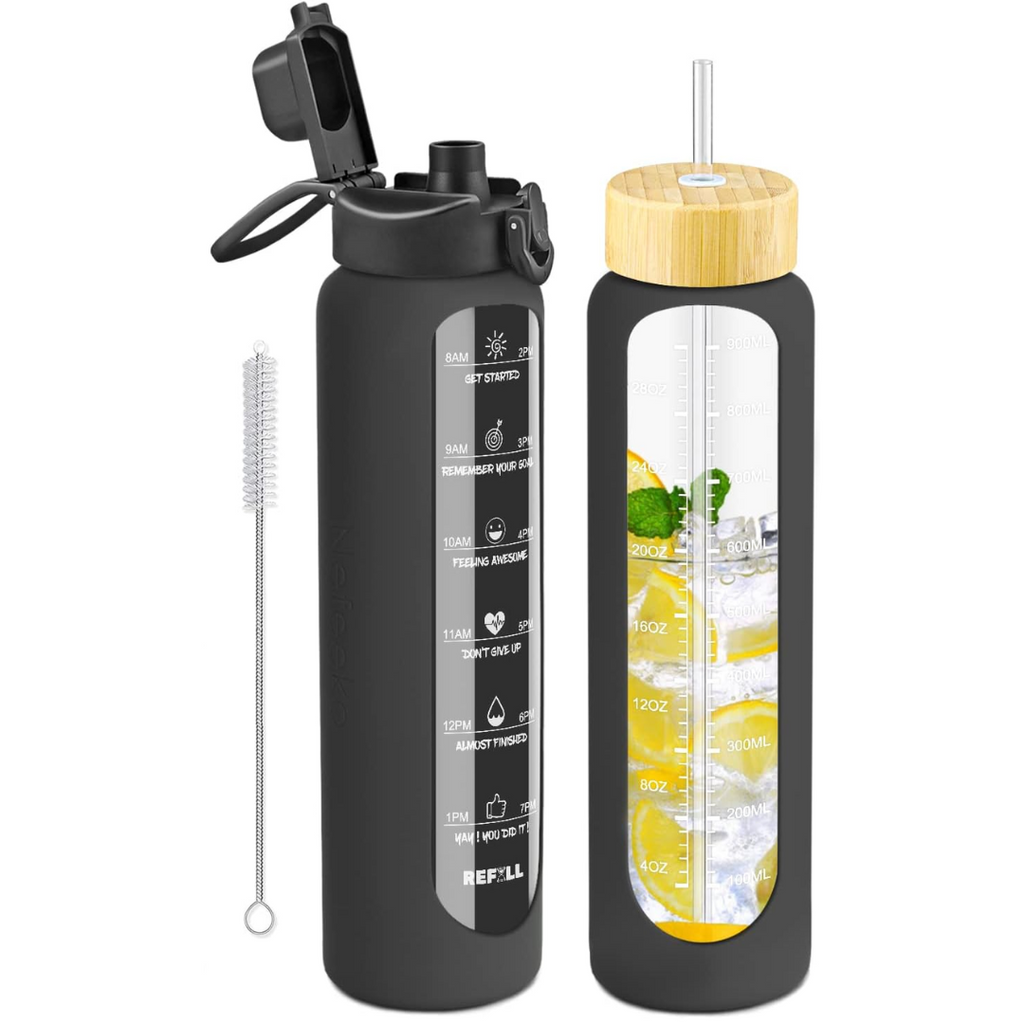 HydraVibe - Reusable Water Bottle with Motivation and Straw