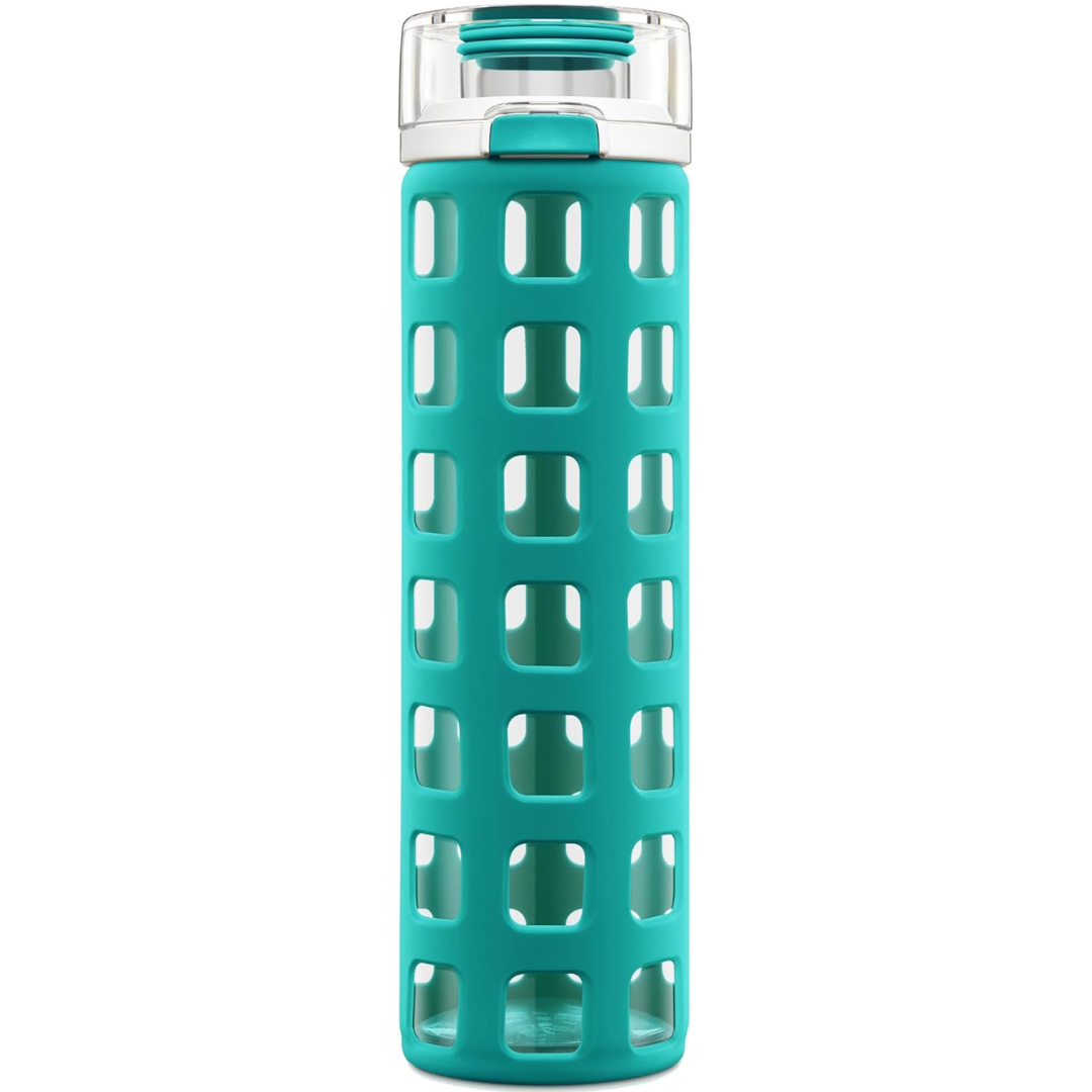 PureSip – Sustainable Glass Water Bottle with Flip Lid