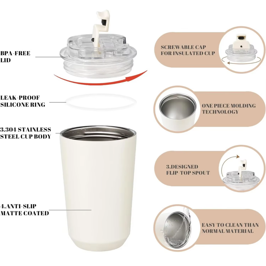 PureSip - Insulated Stainless Steel Travel Mug with Thermal Function