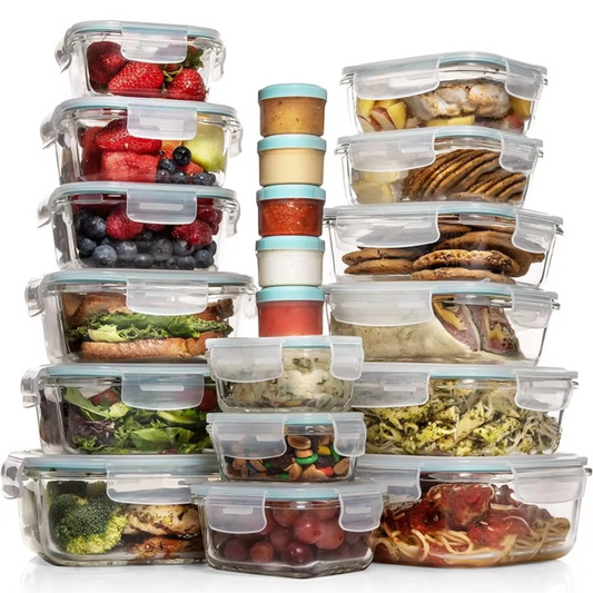 GlassSafe – 32-piece set of airtight storage jars