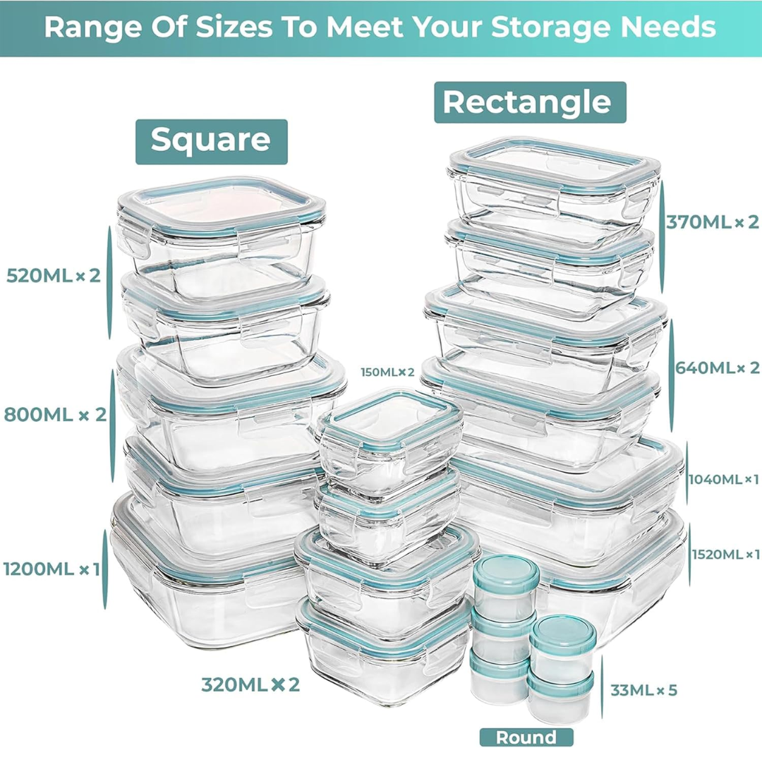 GlassSafe - 32-Piece Airtight Storage Jar Set