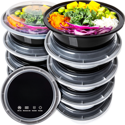 MealPrepPro - Durable Round Plastic Storage Boxes