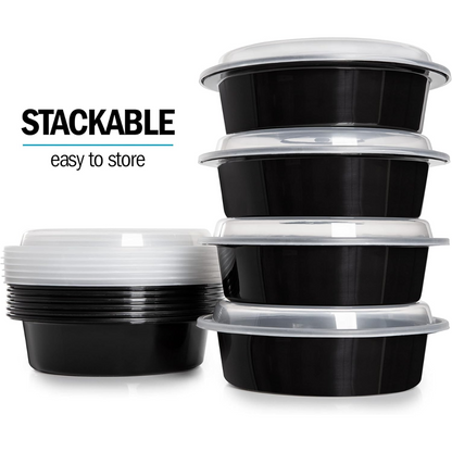 MealPrepPro - Durable Round Plastic Storage Boxes