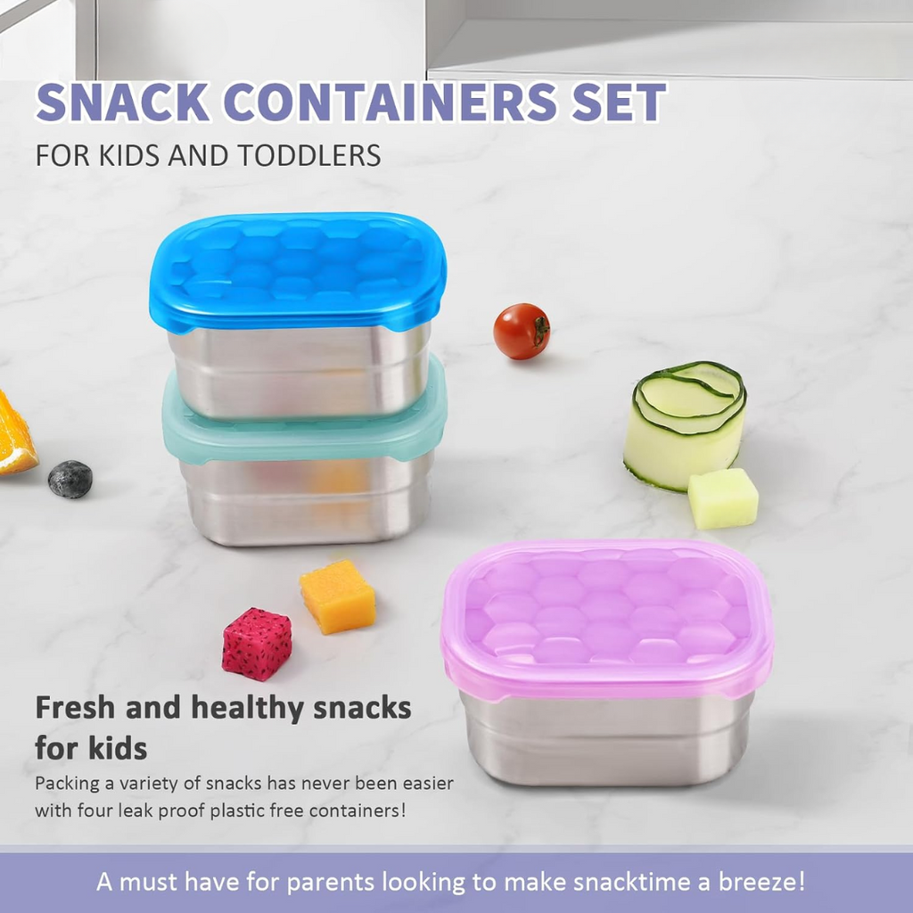 SnackGuard – Stainless Steel Snack Containers with Silicone Lid