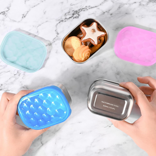SnackGuard - stainless steel snack containers with silicone lid