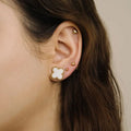 Pearl Clover Earrings | Elegance and Unique Design
