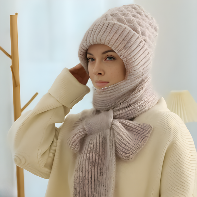 CozyWind Beanie & Scarf Set - Women's Winter Fashion
