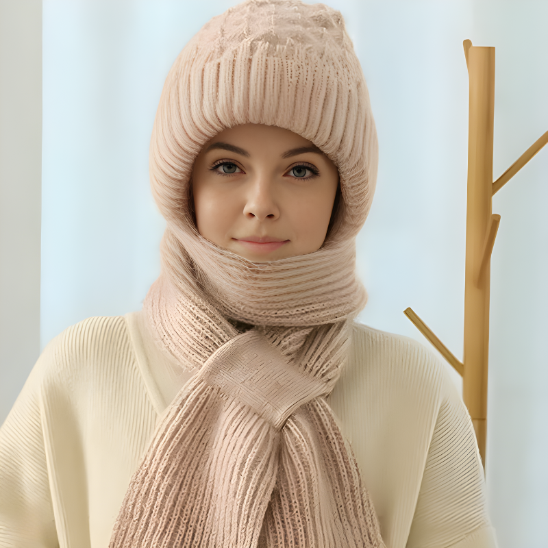 CozyWind Beanie & Scarf Set - Women's Winter Fashion