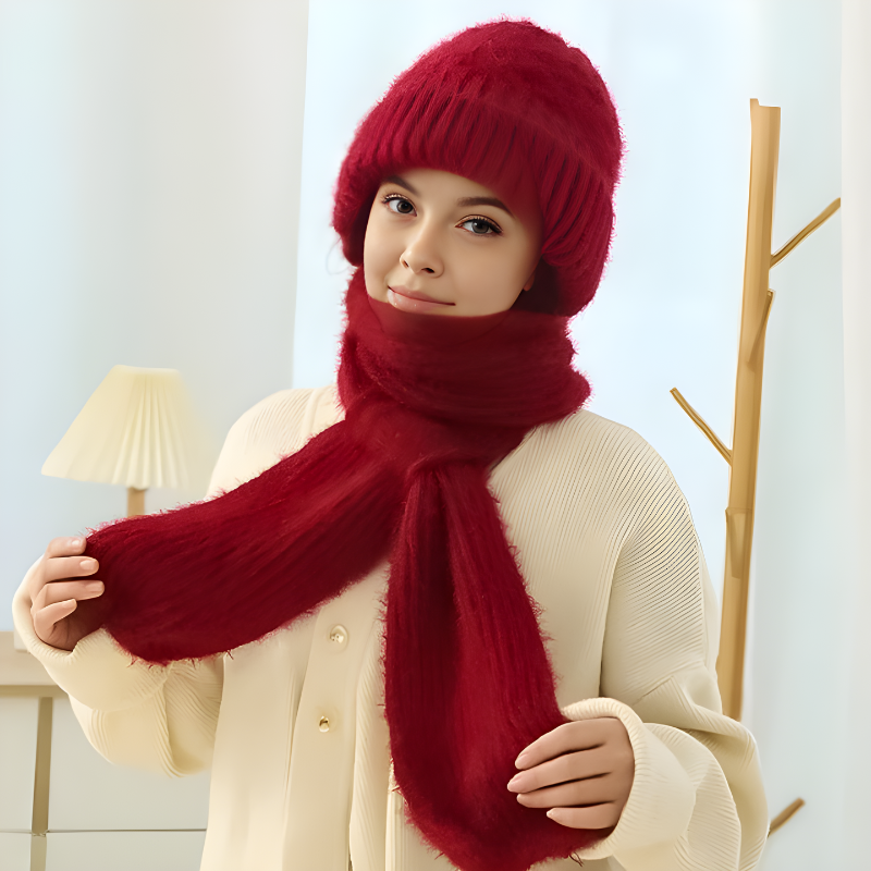 CozyWind Beanie & Scarf Set - Women's Winter Fashion