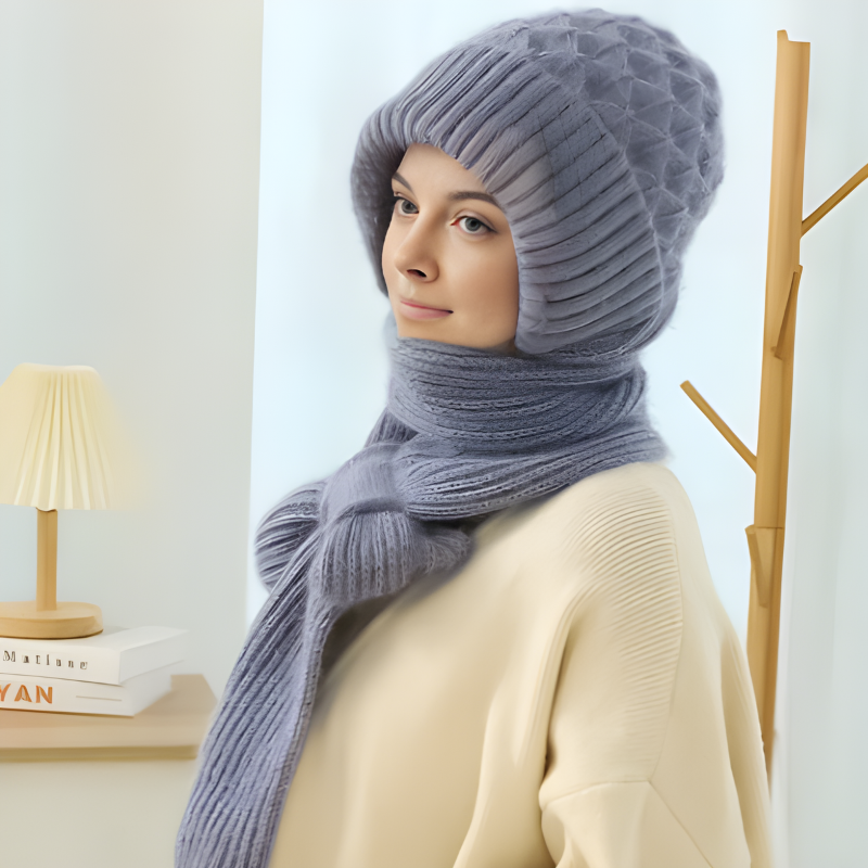 CozyWind Beanie & Scarf Set - Women's Winter Fashion