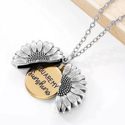 SunBlossom Necklace - Elegant Sunflower Medallion