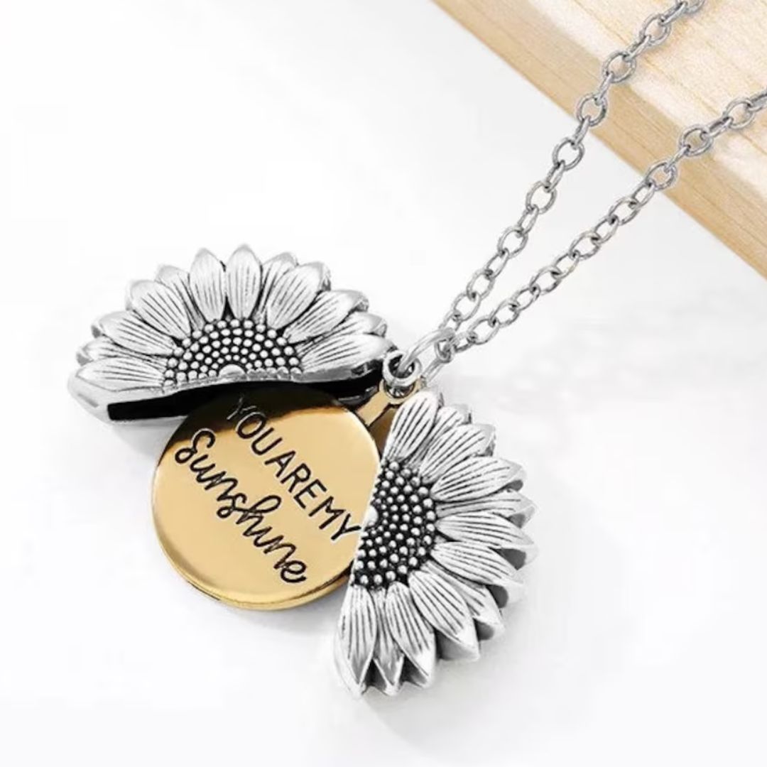 SunBlossom Necklace - Elegant Sunflower Locket