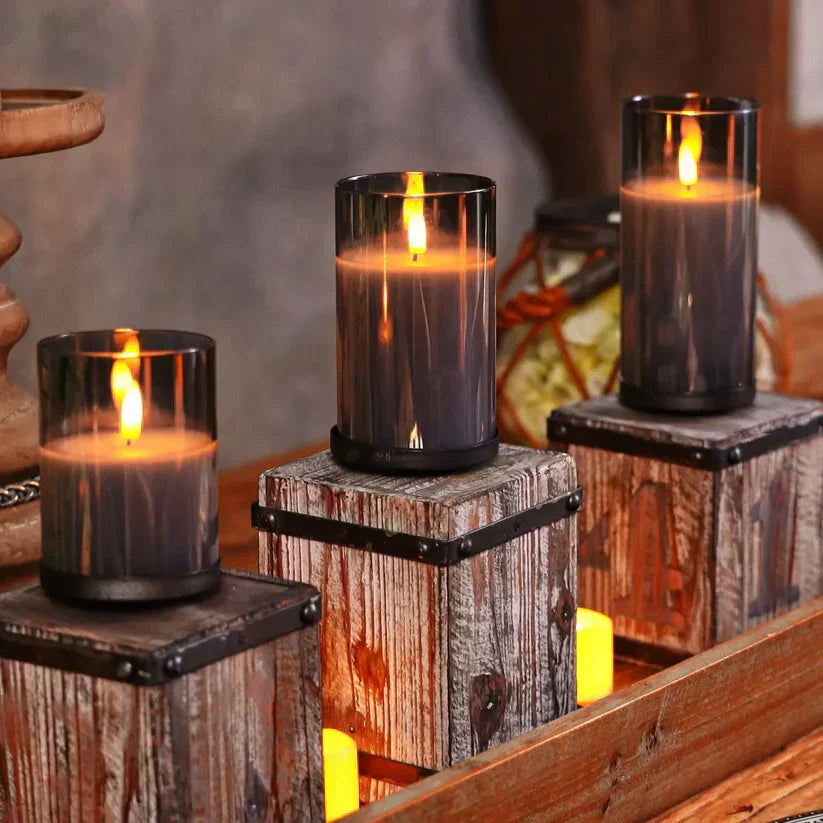 SafeGlow LED Candle Set - Elegant Cordless Rechargeable Candle Set of 3