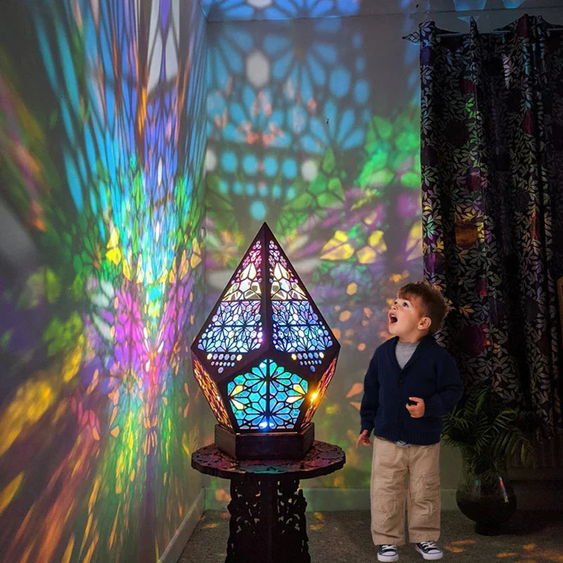 PrismaGlow Holographic LED Projector Lamp - Colorful Ambient Lighting