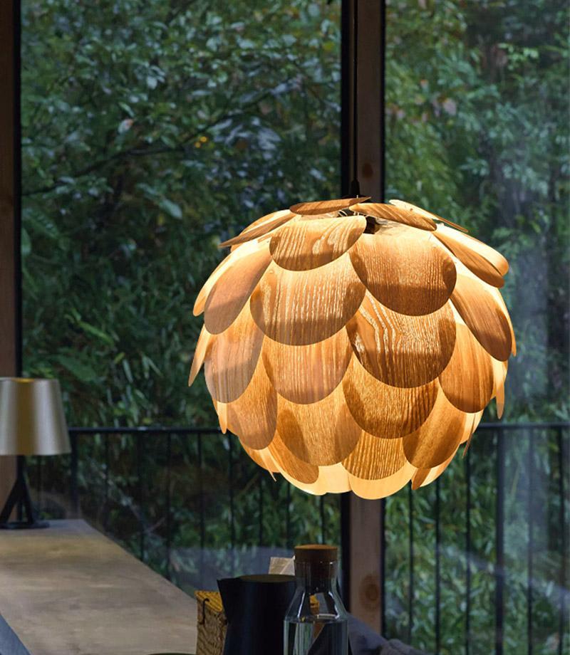 PineappleGlow Pendant - Luxury Wooden Pineapple-Shaped Pendant Lamp