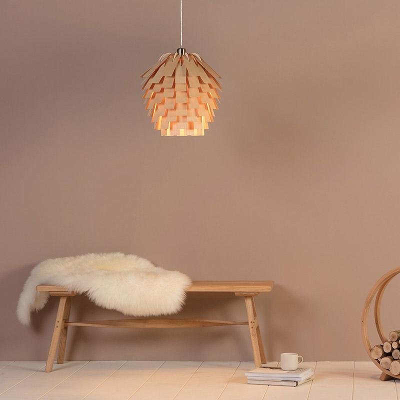 ArtichokeGlow Pendant - Luxury Wooden Pendant Light with Rustic Charm