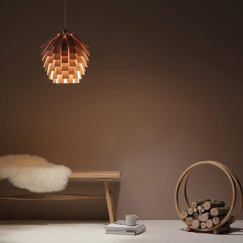 ArtichokeGlow Pendant - Luxury Wooden Pendant Light with Rustic Charm