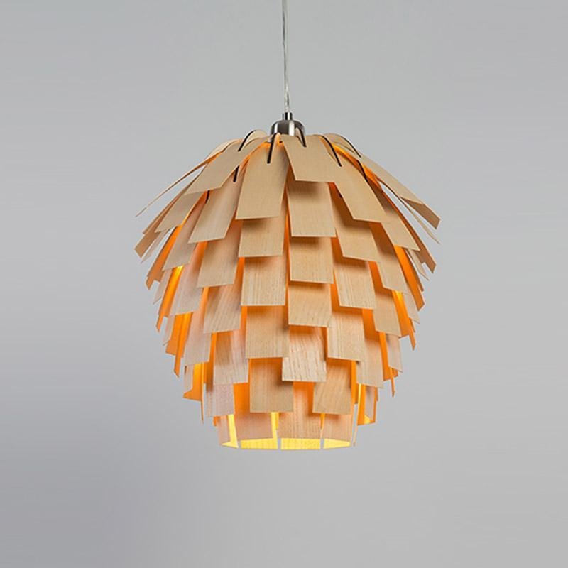 ArtichokeGlow Pendant - Luxury Wooden Pendant Light with Rustic Charm