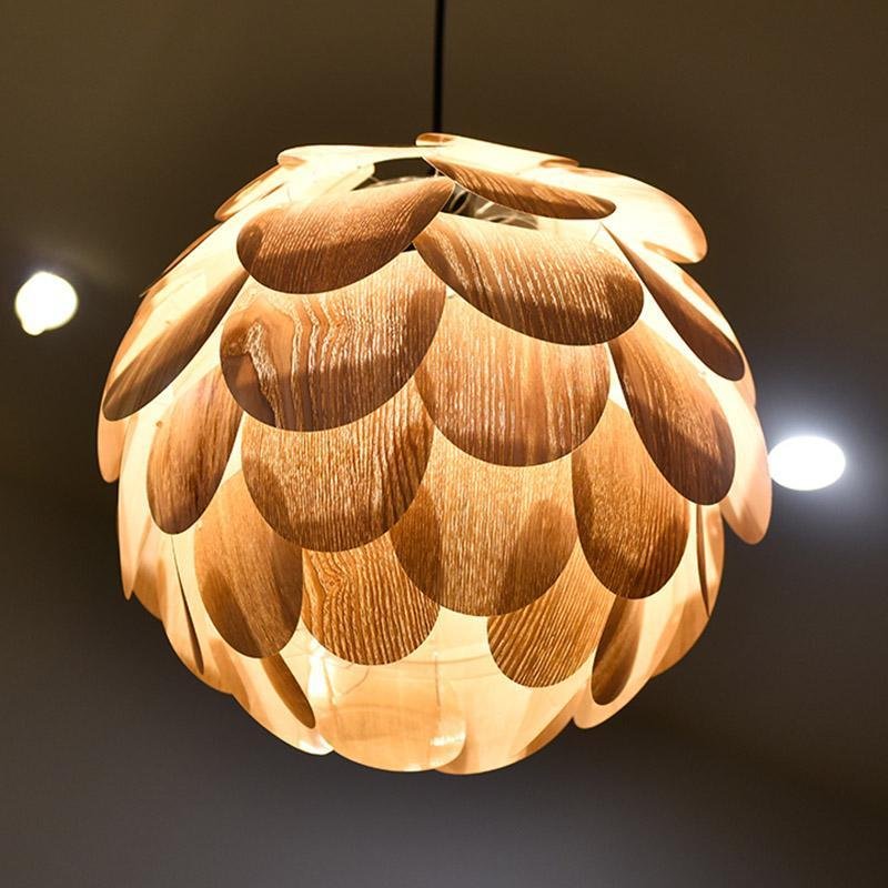 PineappleGlow Pendant - Luxury Wooden Pineapple-Shaped Pendant Lamp