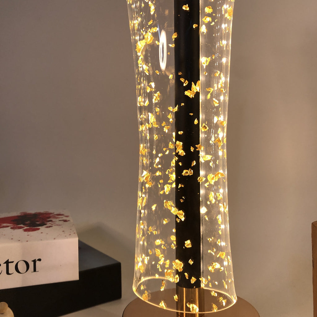 RadiantGlow Lamp - Luxury Acrylic Table Lamp with Gold Accents