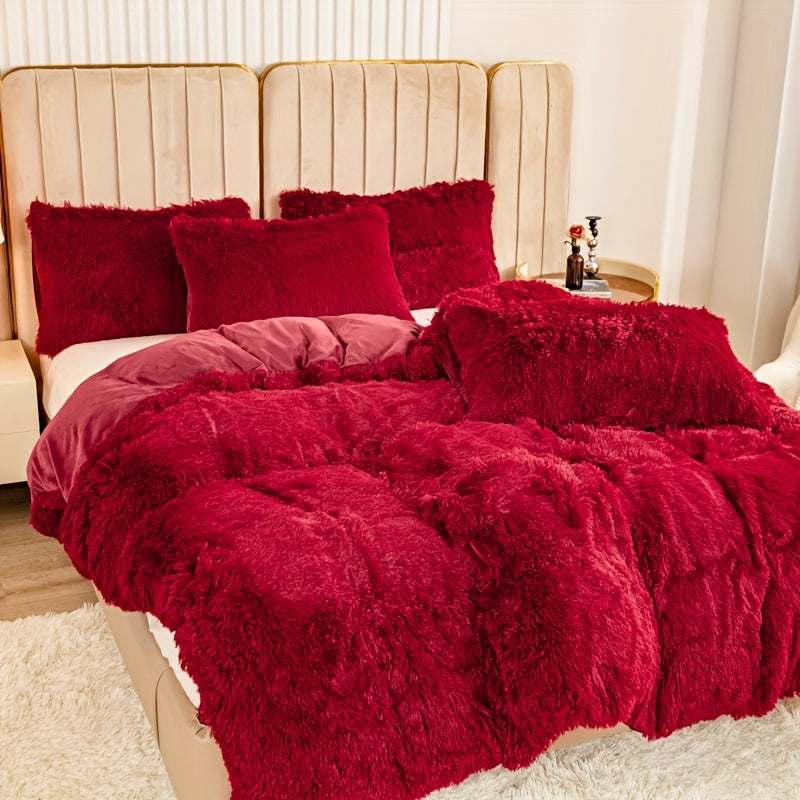 Ultra-Soft Plush Duvet Cover Set with Zipper - Luxury & Comfort