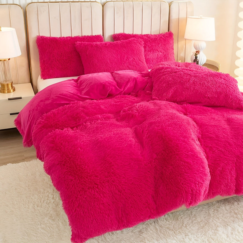 Ultra-Soft Plush Duvet Cover Set with Zipper - Luxury & Comfort