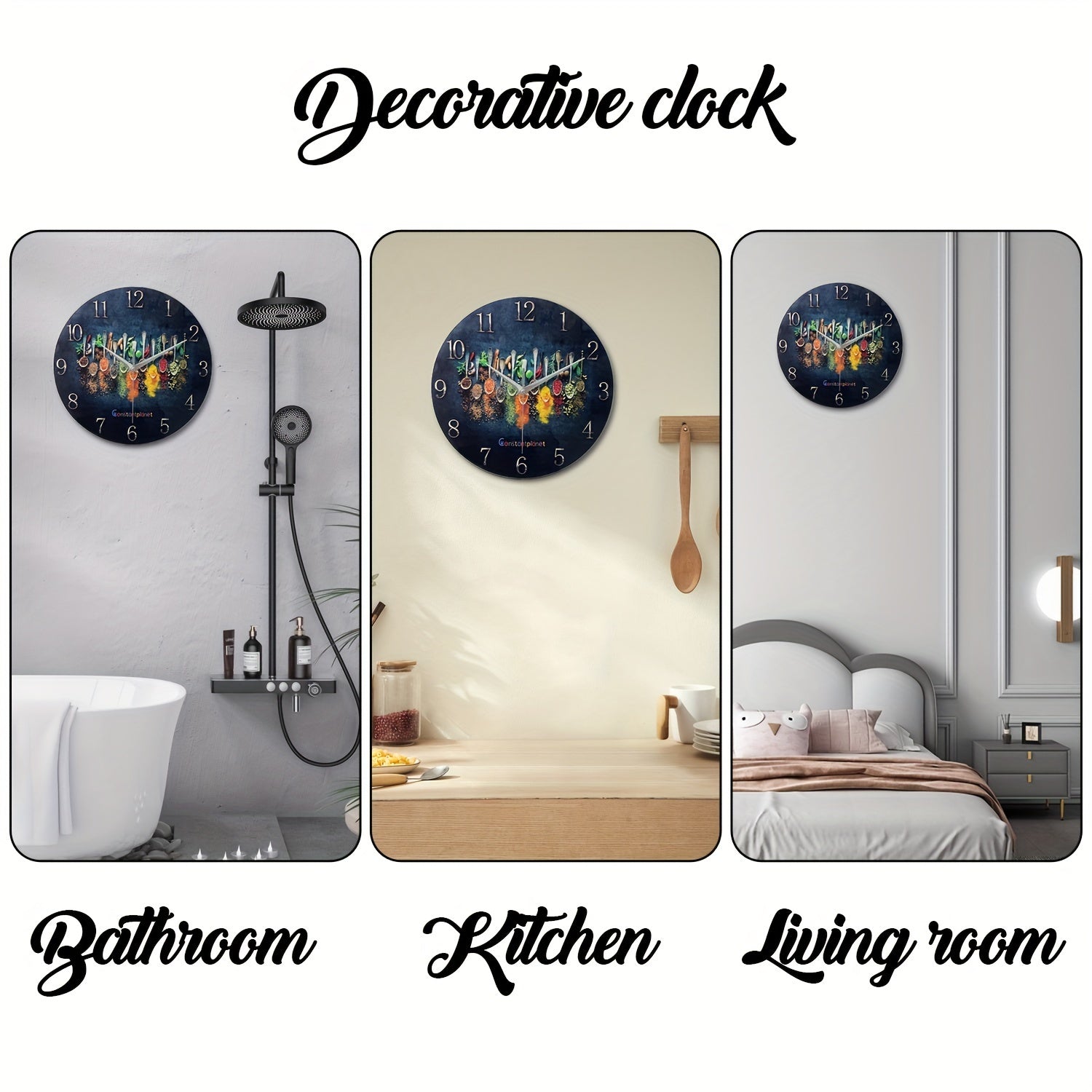SpiceTime Clock – Luxury Silent Wall Clock with Herbs