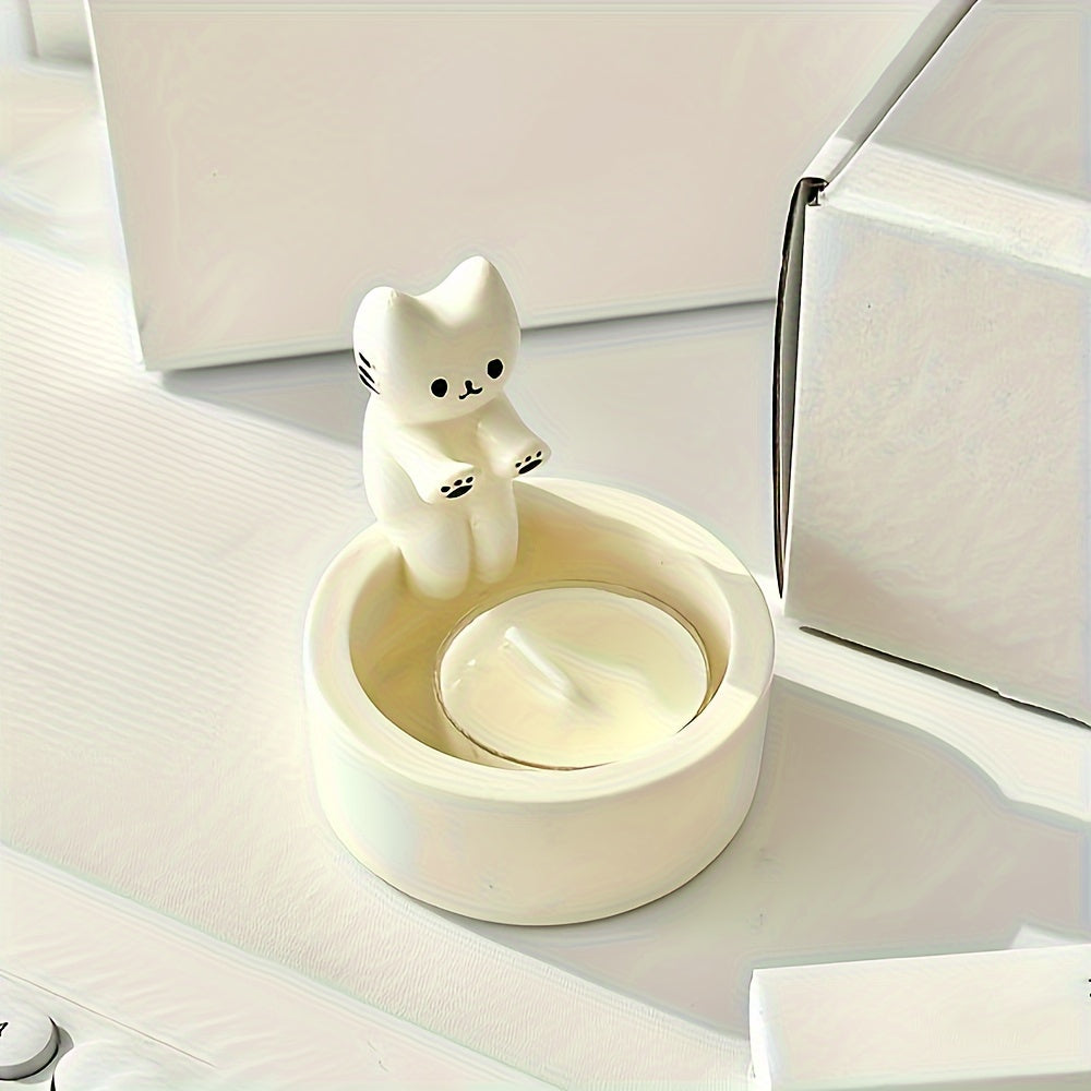 CharmingCat - Playful Resin Candle Tray for Organization