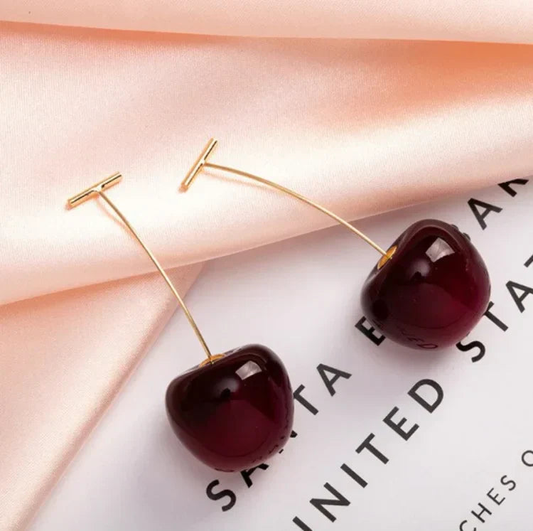 Cheerful Red Cherry Earrings - A Touch of Elegance