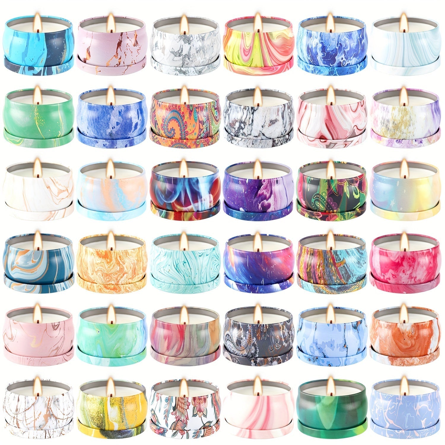 Aromatic Serenity – Luxury Candle Set with Marble Print